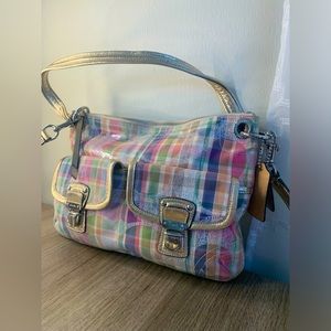 COACH Poppy Madras signature multicolored purse